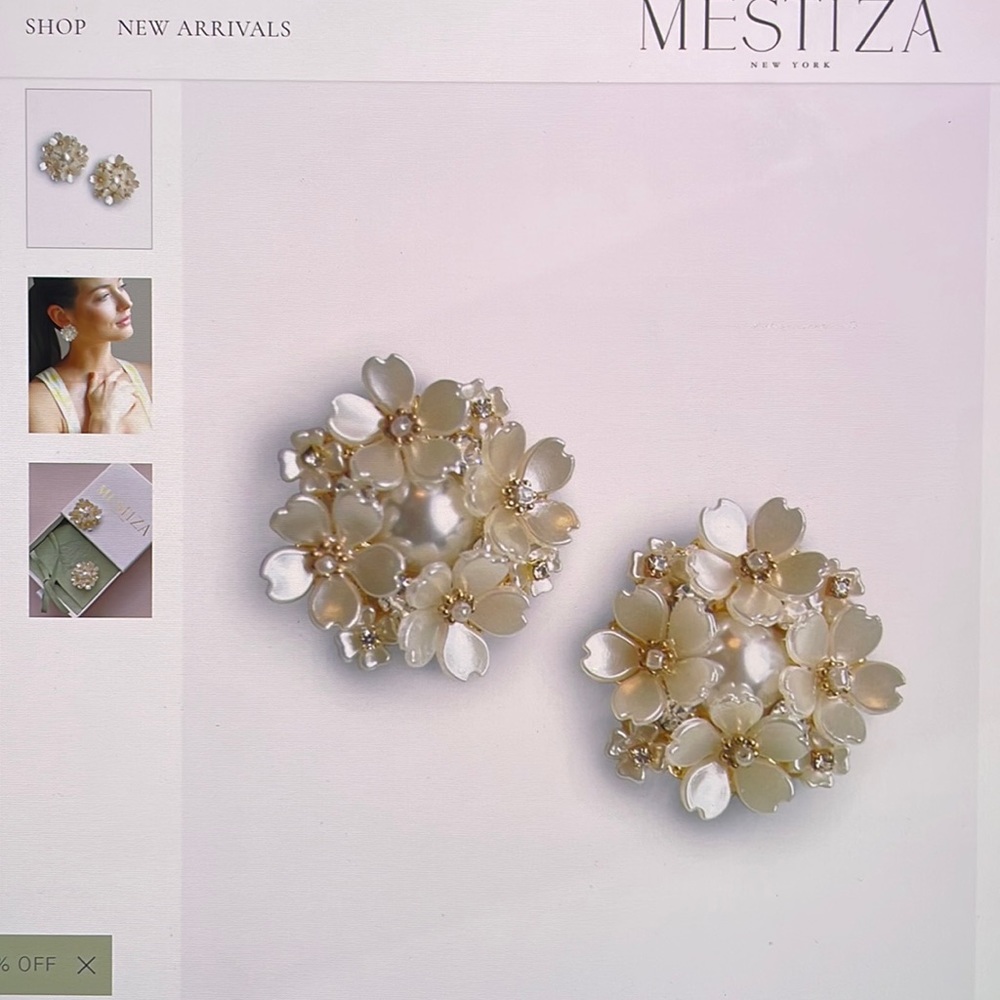 “NEVER WORN* MESTIZA NEW YORK flower cluster earrings